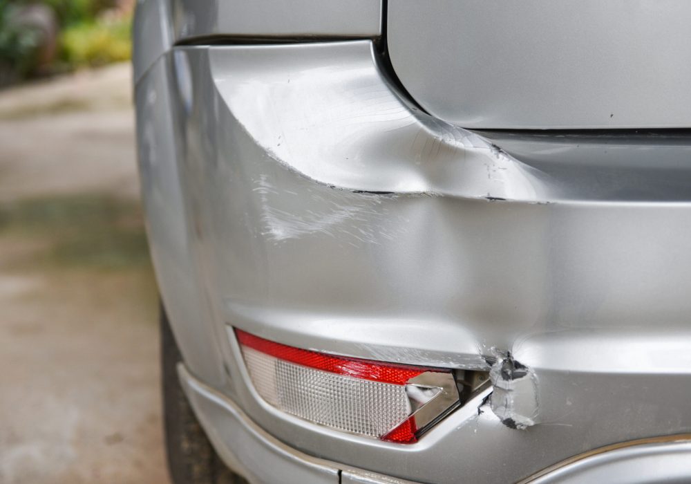 Car accident concept / Taillight accident car
